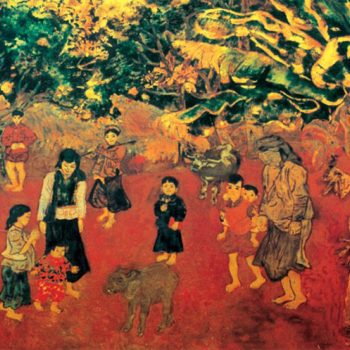 Con nghé (1957), Sơn mài, 45.5 x 63 cm, Nguyễn Tư Nghiêm
