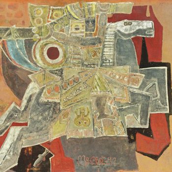 Gióng (1990), Sơn mài, 90 x 120.3 cm, Nguyễn Tư Nghiêm