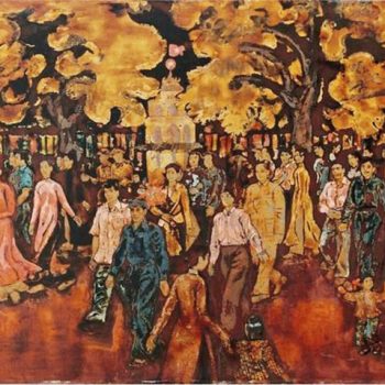 Xuân Hồ Gươm (1957), Sơn mài, 70.3 x 150.5 cm, Nguyễn Tư Nghiêm