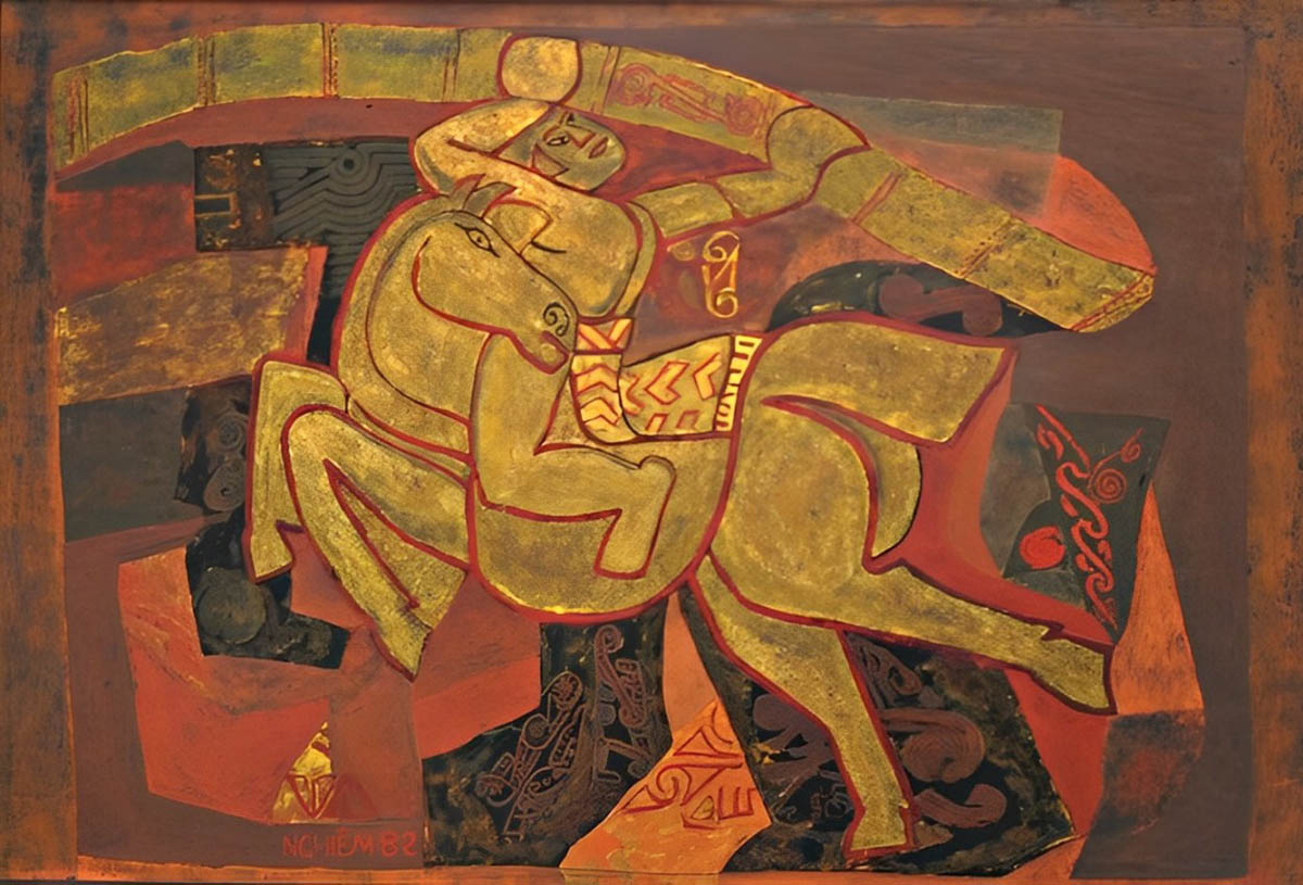 Gióng (1982), Sơn mài, Nguyễn Tư Nghiêm