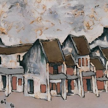 Phố Hàng Mắm - Phố cổ Hà Nội (1984), Sơn dầu, 60 x 80 cm, Bùi Xuân Phái