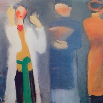 Trước giờ biểu diễn I (1984), Sơn dầu, 60 x 80.5 cm, Bùi Xuân Phái