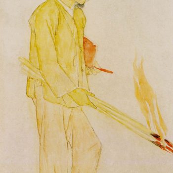 Cầm đuốc đi học (1954), Màu nước, 50 x 30 cm, Tô Ngọc Vân
