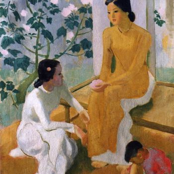 Hai thiếu nữ và em bé (1944), Sơn dầu, 100.2 x 75 cm, Tô Ngọc Vân