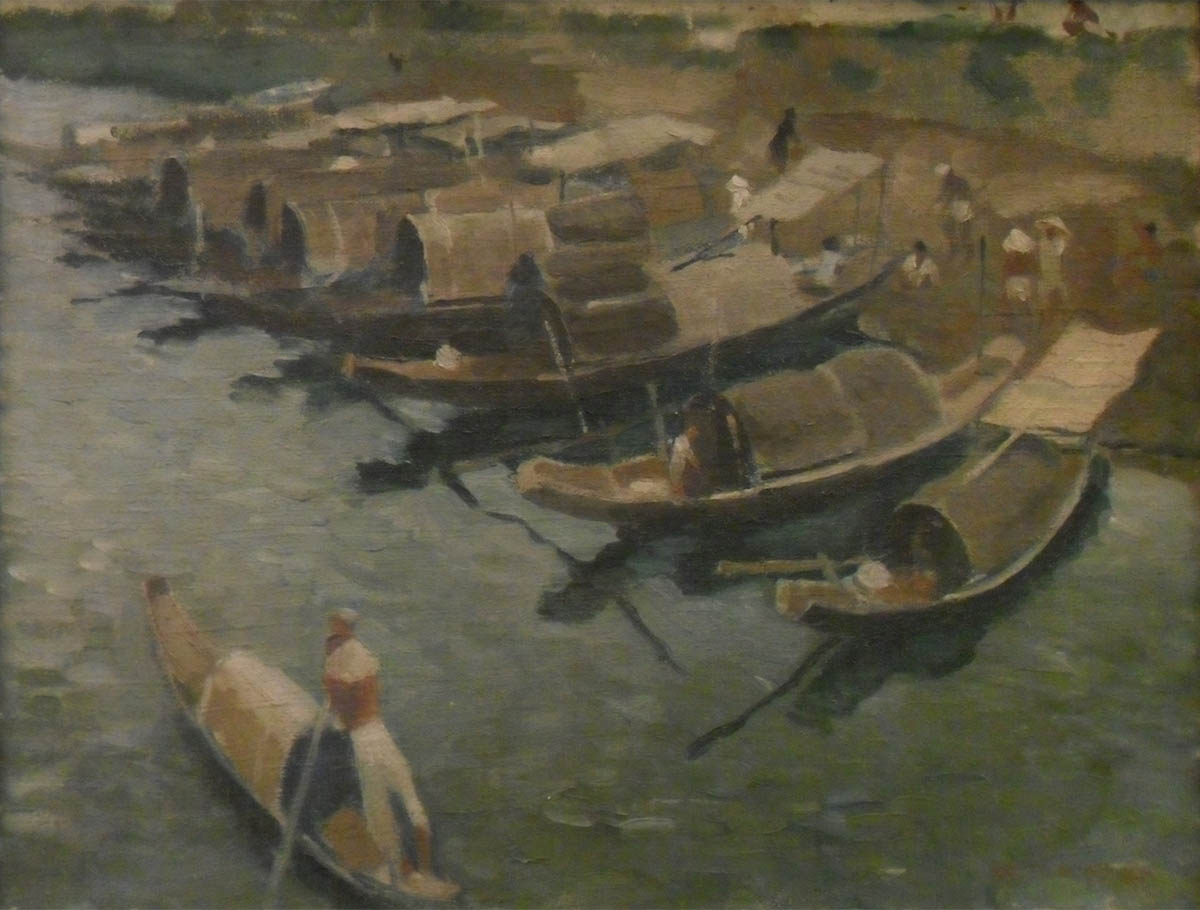 Thuyền trên sông Hương (1935), Sơn dầu, 50 x 65 cm, Tô Ngọc Vân