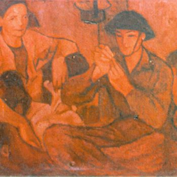 Xâu kim (1958), Sơn dầu, 77.5 x 96.5 cm, Nguyễn Trọng Kiệm